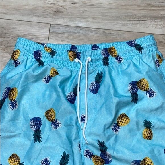 Old Navy Swim Trunks Pineapples Blue Medium - Picture 3 of 5